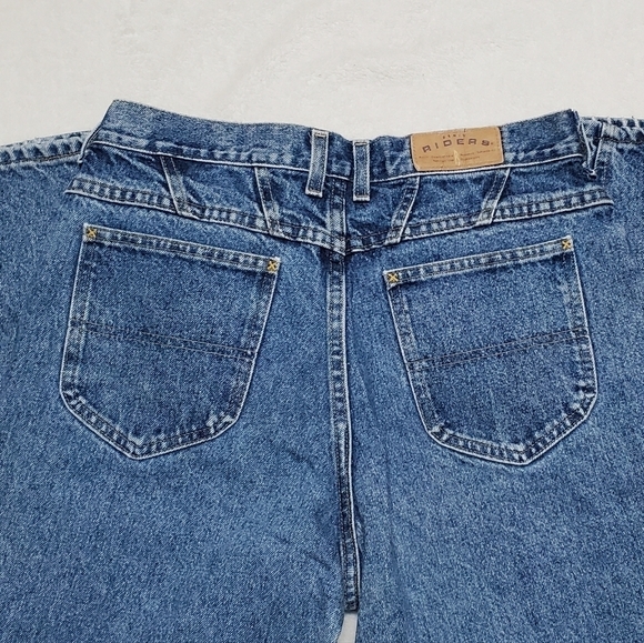 VINTAGE 90s Lee Mid Wash Distressed Stone Wash High Rise Jeans 12 Long - Picture 8 of 13
